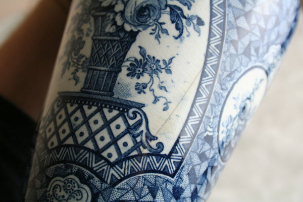 SET 3 Antique Royal bonn Blue white flamand decor nature theme Vases marked