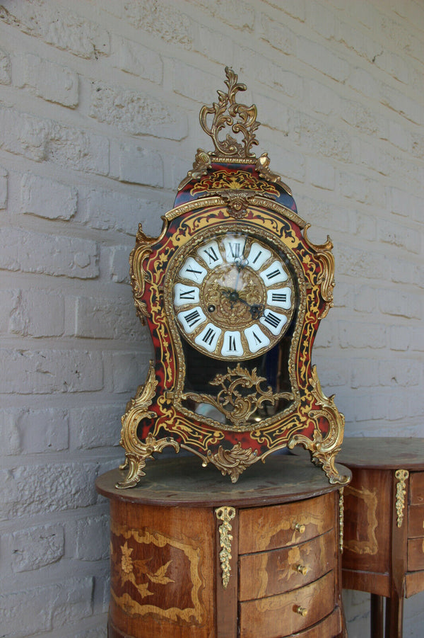 Large Boulle Cartel Mantel clock medusa head bronze ornaments