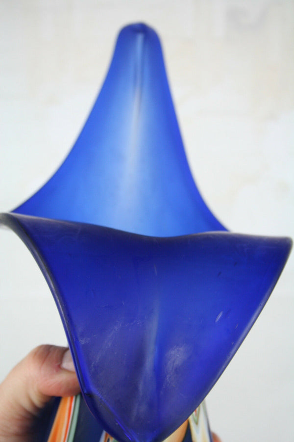 Rare XL ART Murano hand blown GLASS moderniste Multi coloured Vase 1970's