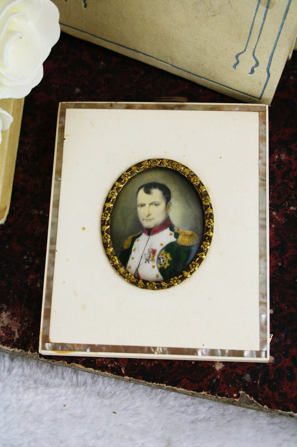 Gorgeous Miniature portrait napoleon soldier officer 1950's