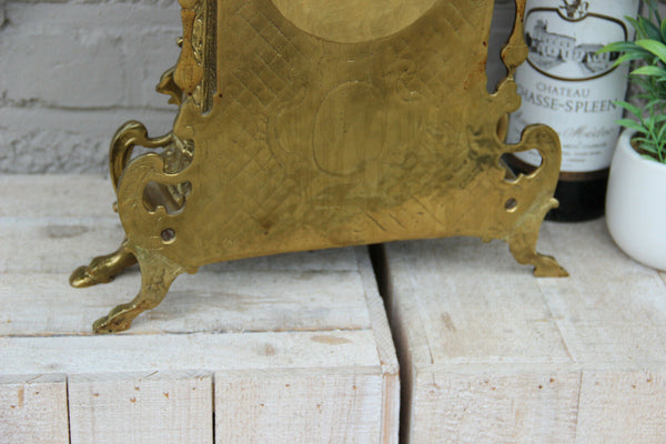 Huge bronze Putti lion head mantel clock FHS movement