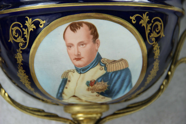 Rare French Napoleon Josephine portrait Vase Centerpiece Limoges porcelain set