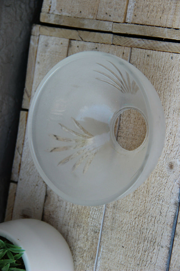 Vintage French Frosted glass cut shade replacement part chandelier