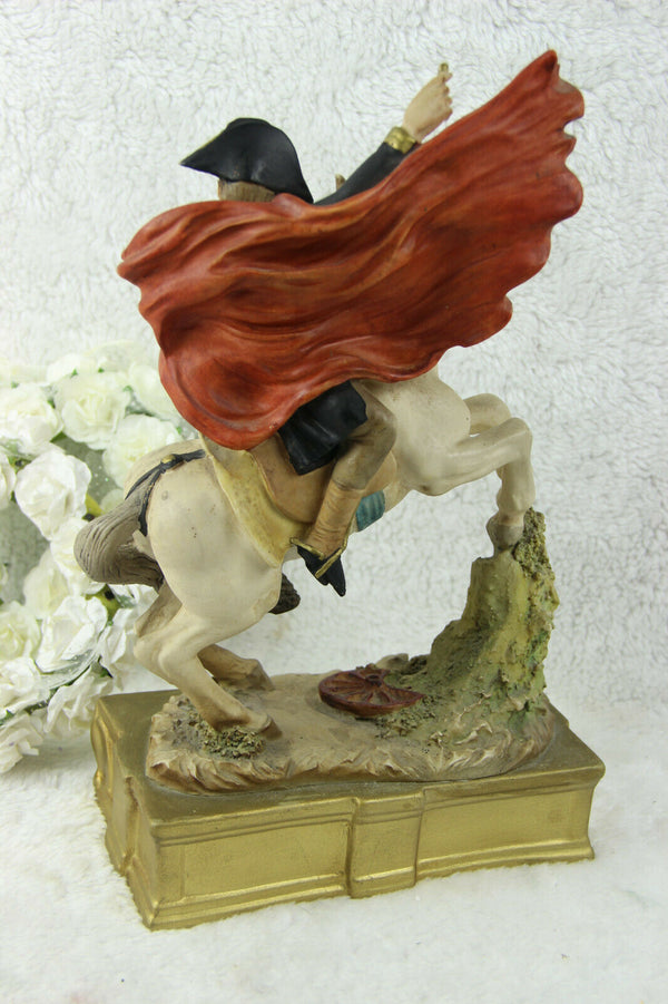 Italian Capodimonte marked Napoleon on horse figurine statue 1970