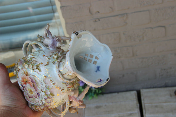 Antique german marked putti porcelain vase