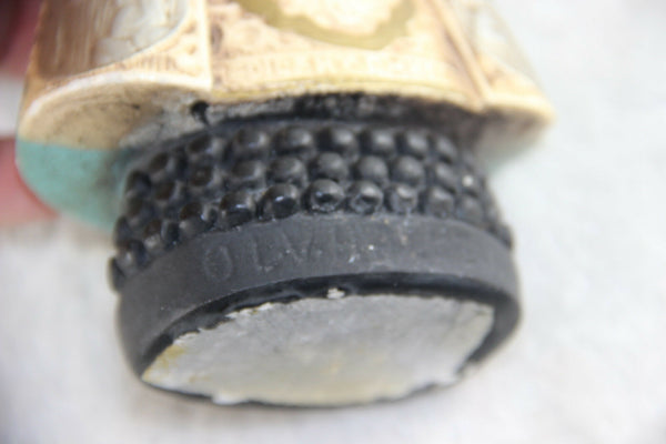 Religious BLACK Madonna OLV de HALLE figurine chalkware statue