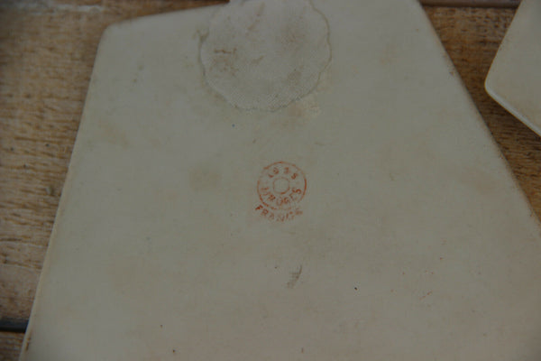 PAIR antique Limoges Porcelain putti angels wall plaques Romantic