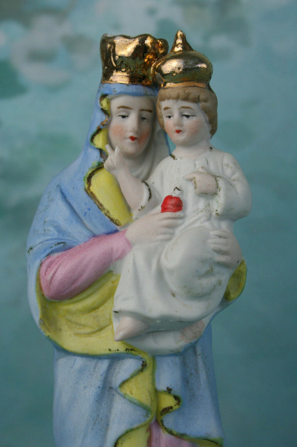 French Holy Saint Madonna Immaculate conception snake figurine biscuit