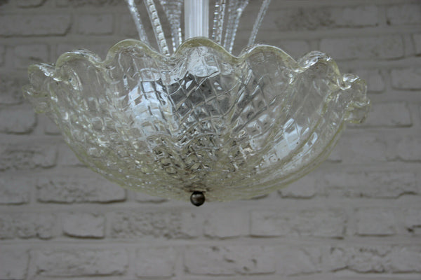 Murano Barovier TOSO 1960 Italian glass leaf chandelier