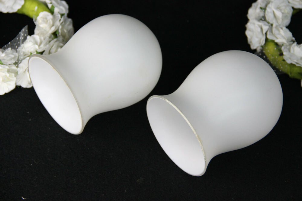 PAIR Opaline glass shades for maison jansen Lunel wall sconces lights