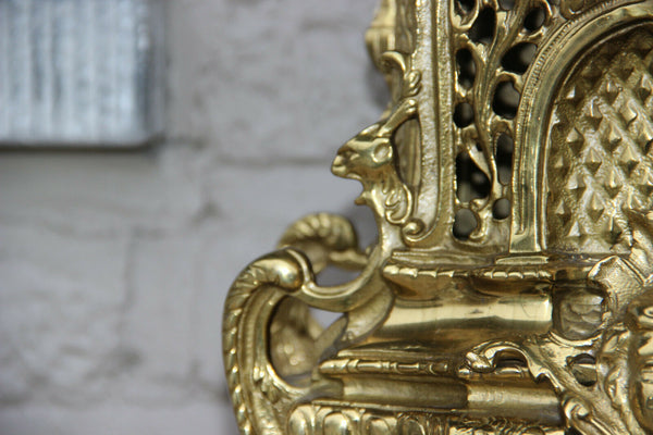 Huge bronze Putti lion head mantel clock FHS movement