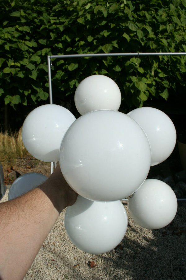 Mid-century Space age retro atomic sputnik 7 opaline glass globes chandelier 60'