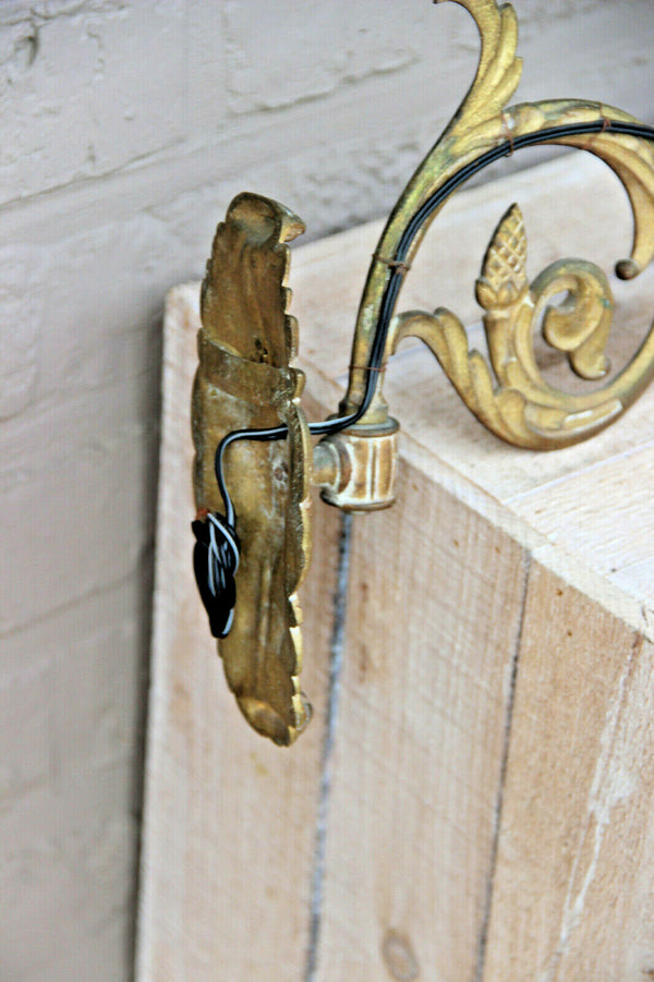 RARE PAIR French antique bronze church religious Wall lights sconces neo gothic