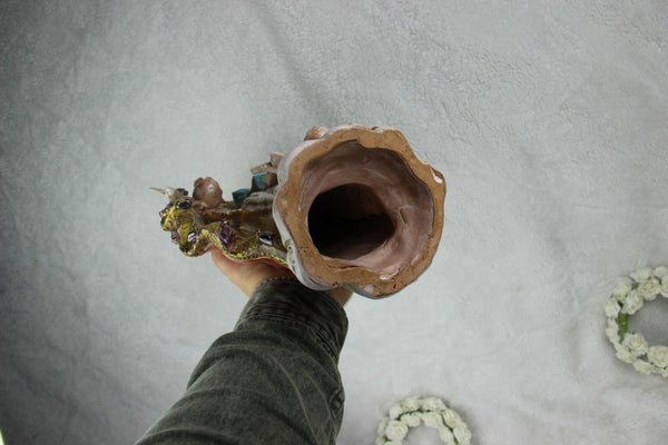 PATTARINO school XL MAdonna terracotta polychrome statue italian 1950 Religious