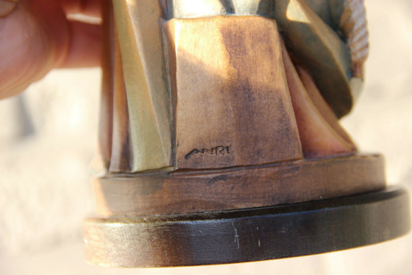 Italian wood carved polychrome paint holy family group statue mary joseph jesus