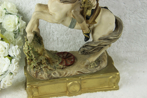 Italian Capodimonte marked Napoleon on horse figurine statue 1970