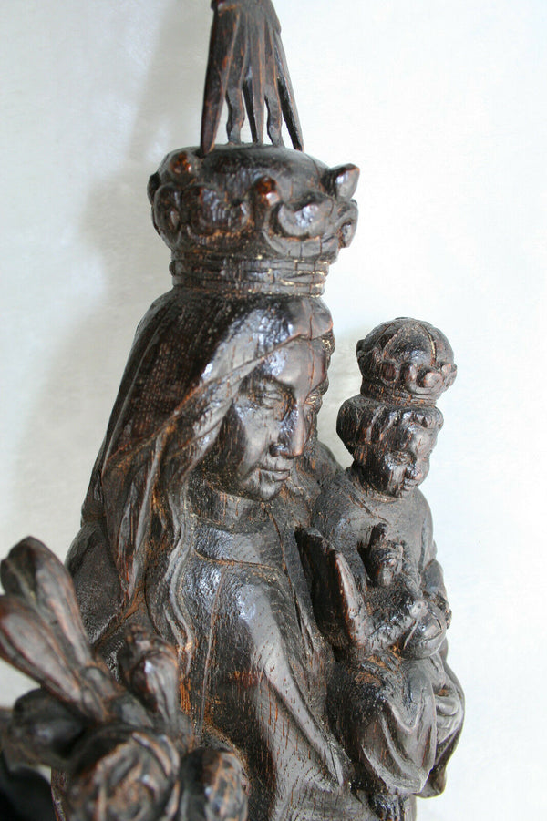 18th/19th HUGE XXL Antique French Wood oak carved MAdonna statue church