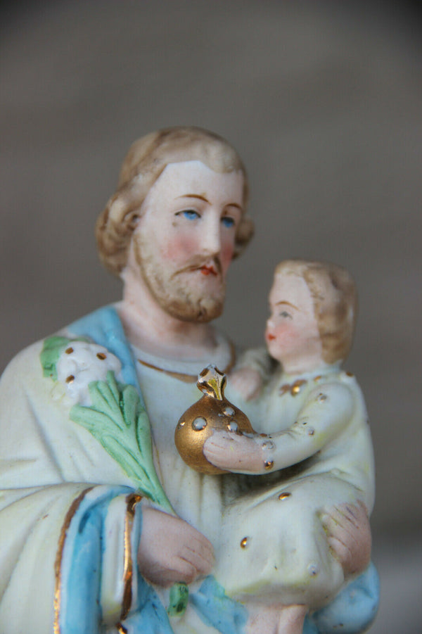 Antique Religious French porcelain Joseph figurine statue