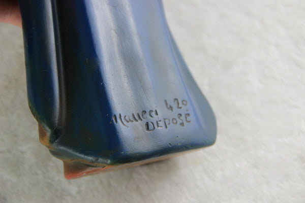 1930 Chalkware MAUCCI signed polychrome Madonna sculpture religious figurine