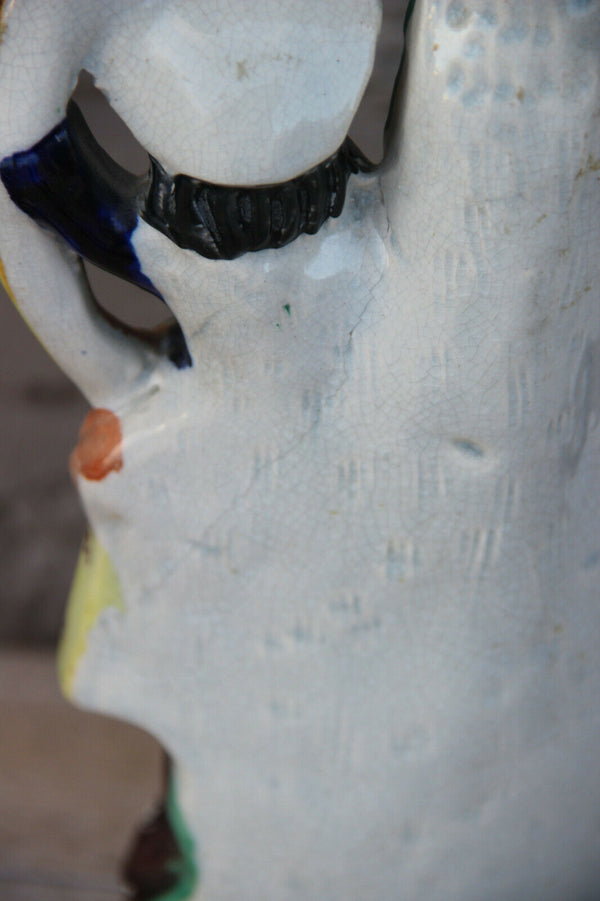 Antique victorian STAFFORDSHIRE pottery Statue dog