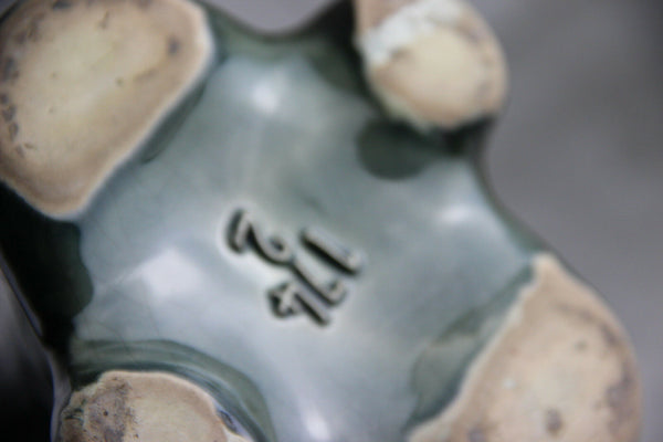 PAIR ART NOUVEAU Barbotine flower Vases 1900 French antique