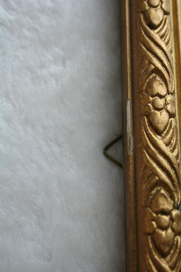 PAIR 1900 Antique VICTORIAN Chromo Print GIRL with dog framed