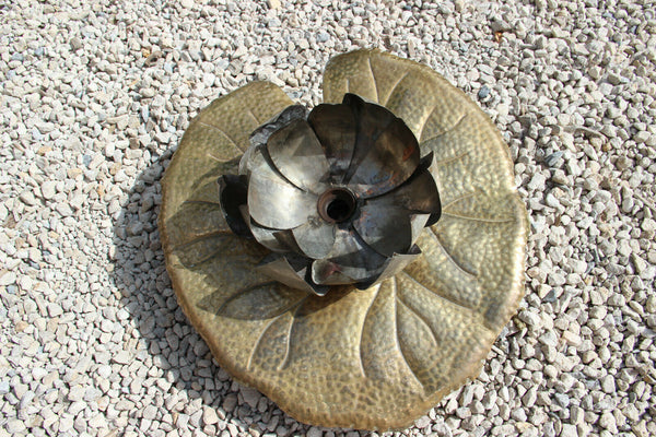 XL Hollywood regency TOMMASO BARBI pair wall light lamp table water lily sconces