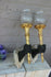Rare PAIR 1950 Wood hand carved sconces torch castle Wall lights attr Jansen