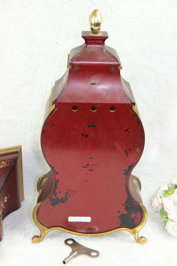Swiss palais royal neuchatel Wall clock floral hand paint shelf console