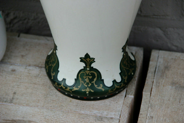 Antique ART DECO BOCH BFK marked ceramic Vase Enamel decor