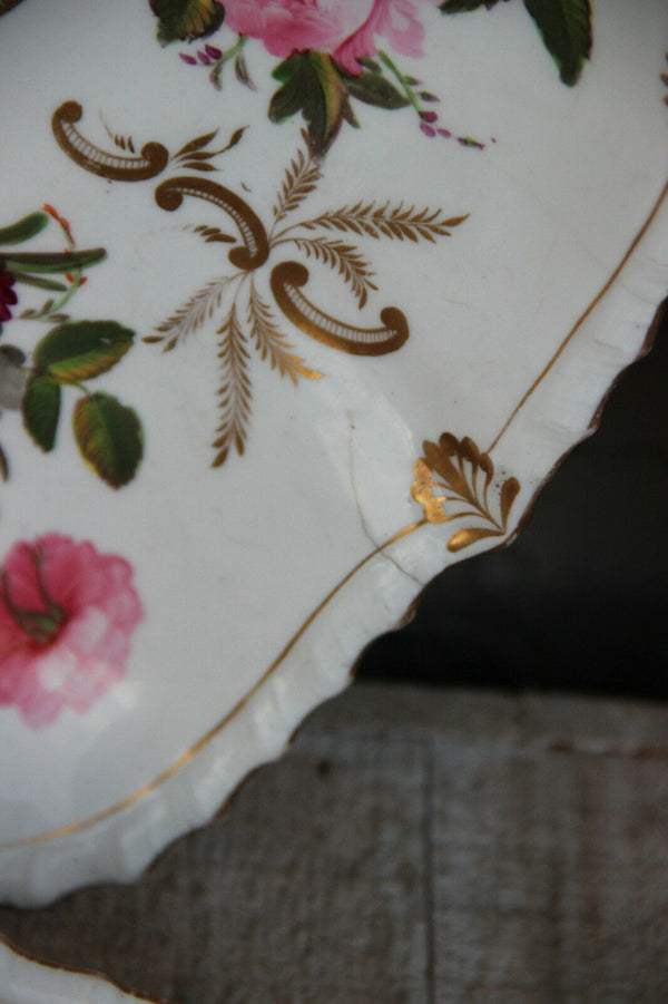 Set 4 Antique French vieux paris porcelain presentation trays plate  table