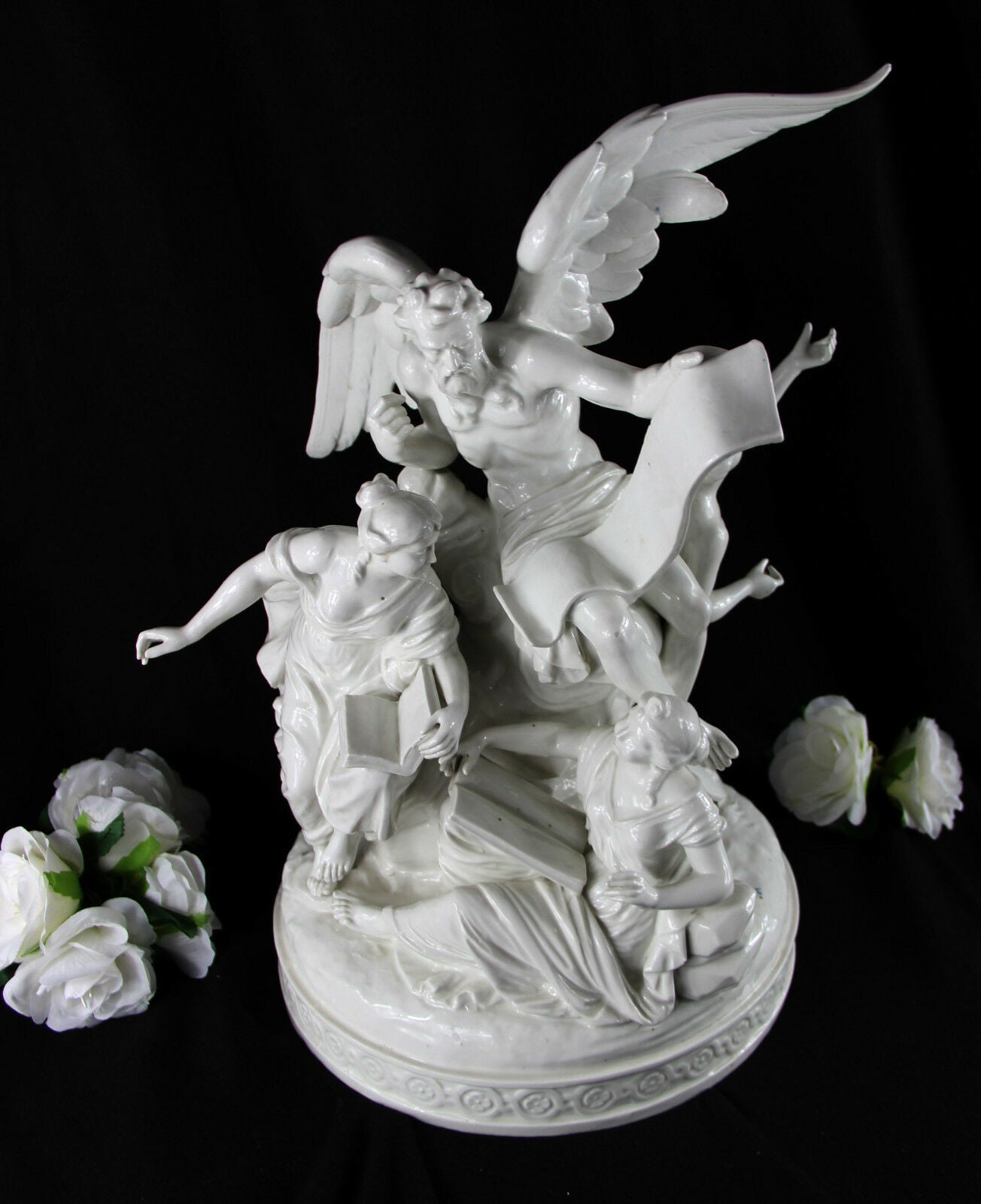 18thc LOCRE Russinger Porcelain Group God Chronos time allegory marked top piece