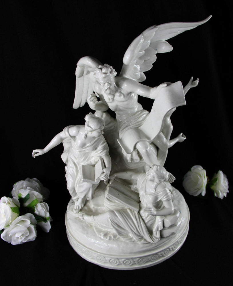 18thc LOCRE Russinger Porcelain Group God Chronos time allegory marked top piece