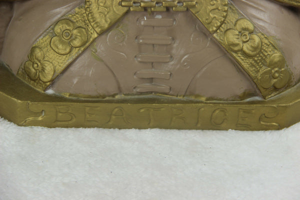 Antique art deco 1920 Chalkware  portrait LAdy buste  BEATRICE