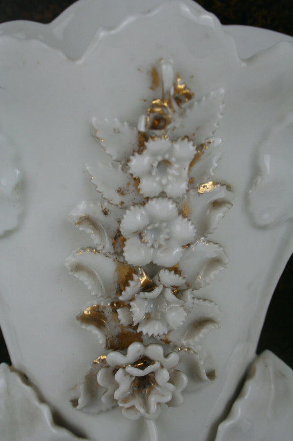 Antique French paris porcelain cornet vase circa 1900