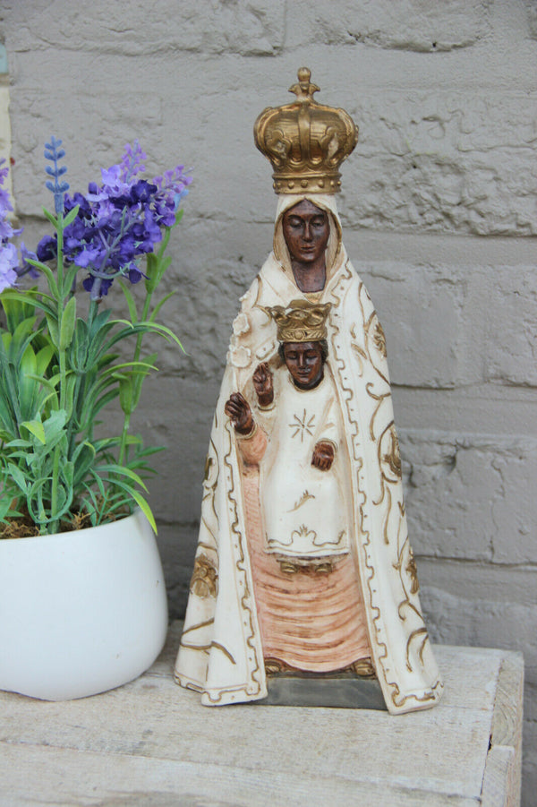 Vintage Black madonna religious figurine cast resin
