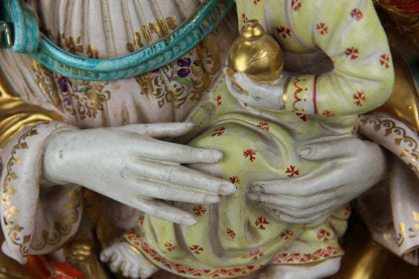 Italian Pattarino school terracotta polychrome large madonna statue religious