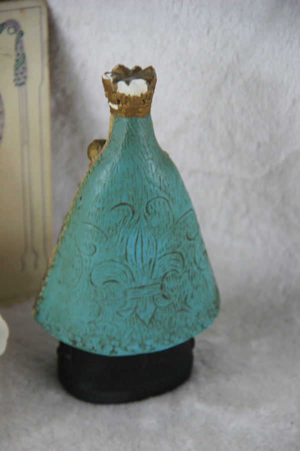 Religious BLACK Madonna OLV de HALLE figurine chalkware statue