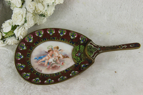 Vintage italian porcelain Centerpiece bowl with encrusted flowers and birds
