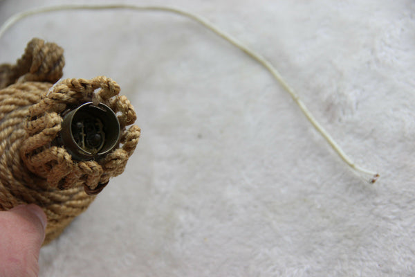 PAIR mid century 60's ROPE TABLE desk LAMP audoux minet design