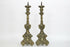 PAIR antique italian religious altar church candelabras candlestick wood carved