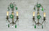 PAIR mid century Maison Bagues daisy flower glass drops sconces wall lights 1960