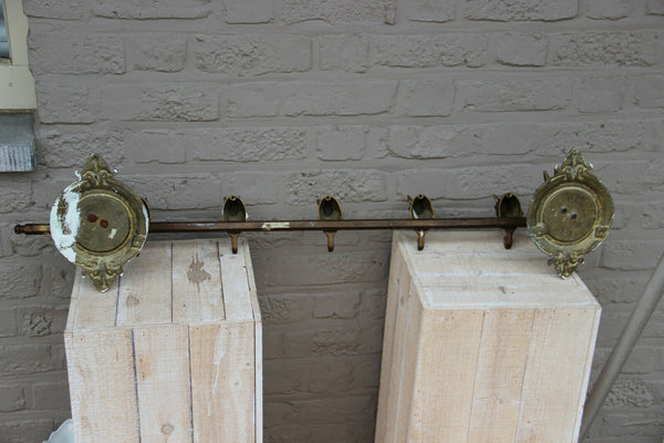 Rare Vintage French Equestrian Brass Wall coat rack hangers horse