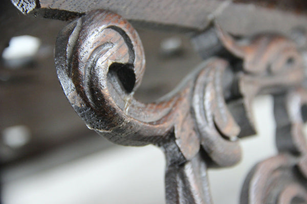 Rare Antique French Wood carved putti bible stand lectern religious church XIX