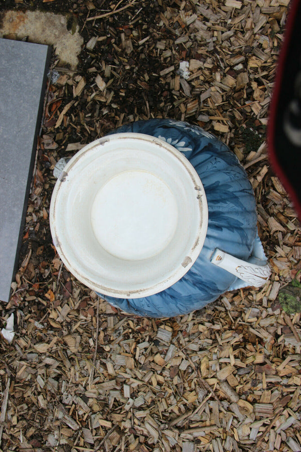 Huge Antique French art nouveau ceramic Dragon gothic floral planter Jardiniere