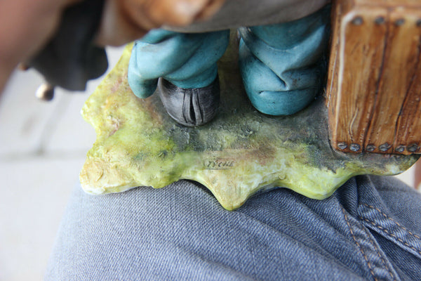 Large Italian capodimonte porcelain statue figurine  man signed Bruno Tyche