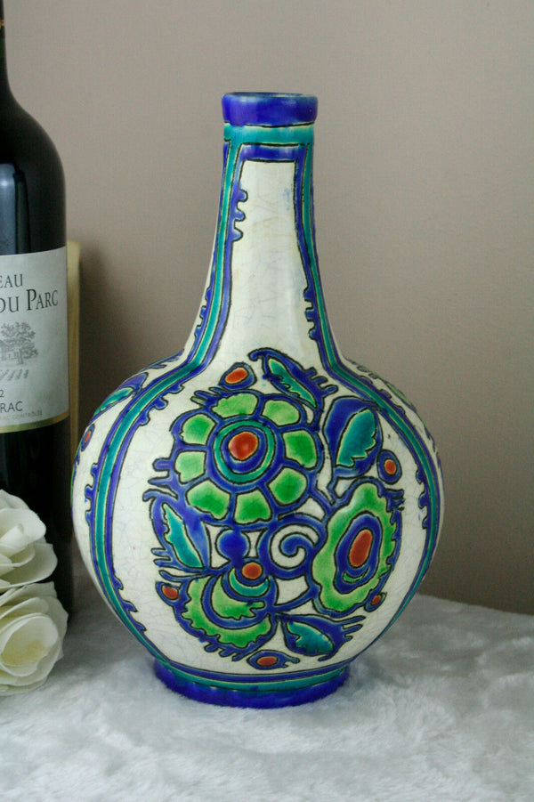 Gorgeous Art deco CHARLES catteau model 991d 957 Boch Vase ceramic marked