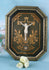 Antique 19th religious Crucifix framed with relic religious