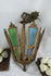 antique rare french stained cleared glass chandelier multi colour lantern lamp