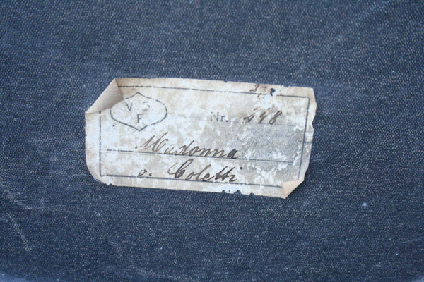 Antique Religious 19thc PASTEL Madonna with child Italian school painting oval